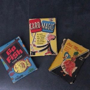 Vintage 1951 set of three card games original boxes items 1951 barely used